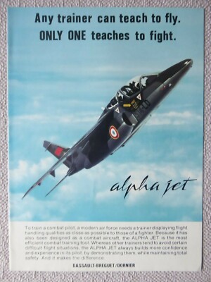 9/1990 PUB DASSAULT BREGUET DORNIER ALPHA JET ARMEE AIR LUFTWAFFE ORIGINAL AD 