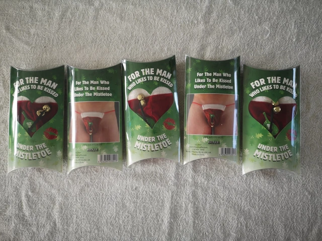 5 x Mistletoe Willy Thongs by Boxer -  Christmas New Unused Ex-Stock