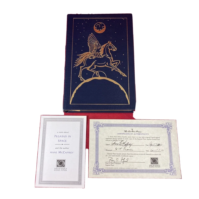 Anne McCaffrey PEGASUS IN SPACE Easton Press Leather SIGNED & COA First Editions