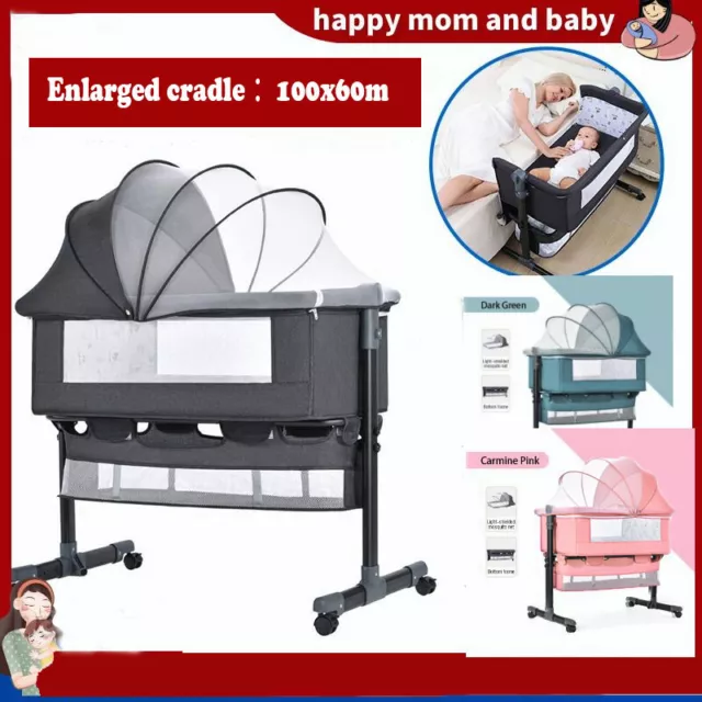 ✅3 in 1 Baby Bedside Bassinet Cot Crib Co Sleeper Bed Infant Portable Cradle✅