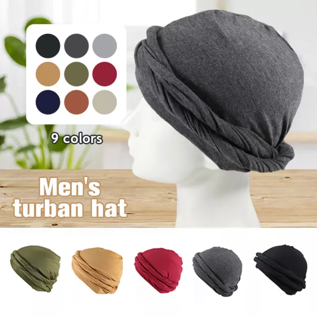 Hommes Turban Head Wrap Satin Doublé Foulard Turban Hijab Chapeau Cap Cover F