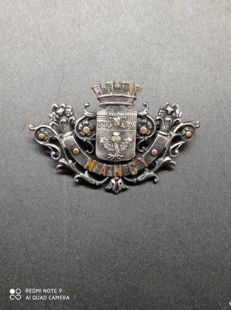 Broche Ancienne Chardon - Style Art Nouveau - France - Bronze - État Correct