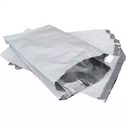 Foil Lined White Paper Bag For Hot Food Chicken, Ribs, BBQ, Naan Bread, Pies