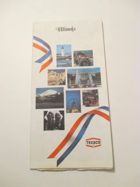 Vintage 1976 TEXACO Illinois Gas Service Station State Travel Road Map-Box Q