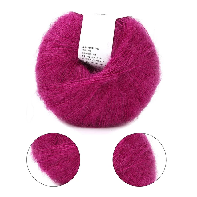 (15 Rouge Rose Profond)Fil Mohair Noir Mo Fil Mohair Noir Mo Populaire