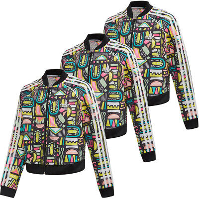 ADIDAS Originals Girls ritagliato SST Track Jacket Urban Street Giacca Multicolore