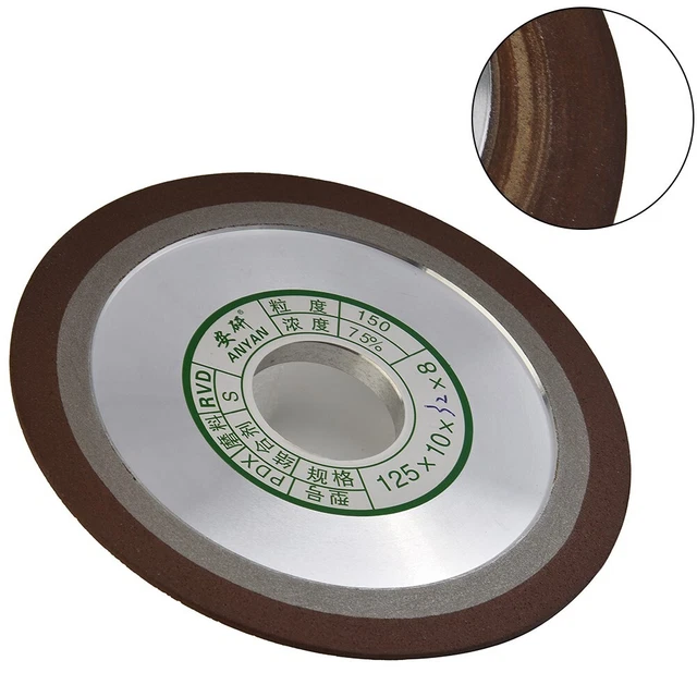 1* Tapered Side Diamond Grinding Wheel Polished Alloy 125mm Grit 180 Replacement