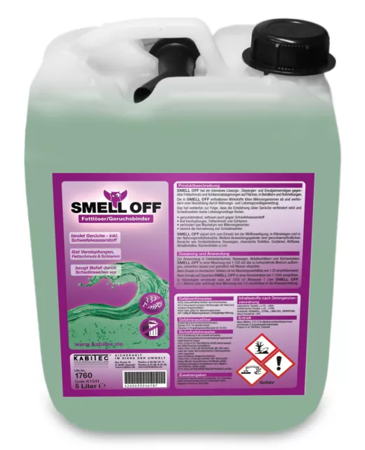SMELL OFF Geruchsbinder Fettlöser 5 Liter Biotonnen-Reiniger Hochkonzentrat
