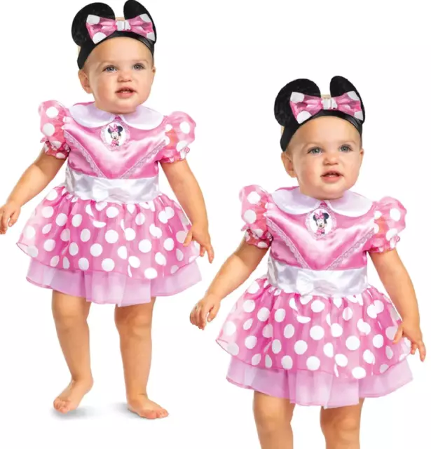 Disney Minnie Mouse Traje Bebés Disfraz Mickey Ratón 6-18 Meses