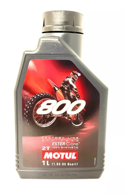 Huile MOTUL 800 2T Off Road Racing Factory Line 100% Synthétique 2 Temps Mélange