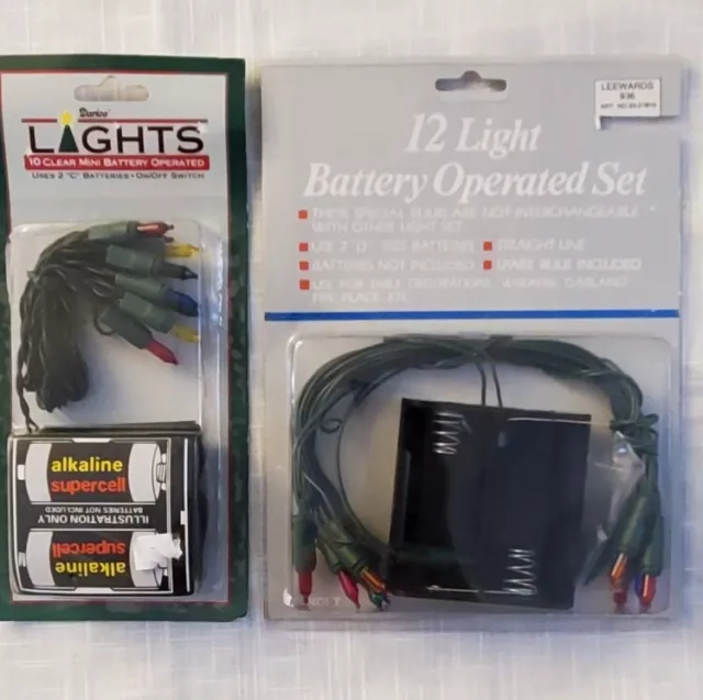 Battery Operated Christmas Lights 2 Pack 22 LED Multi Color Mini String Lights