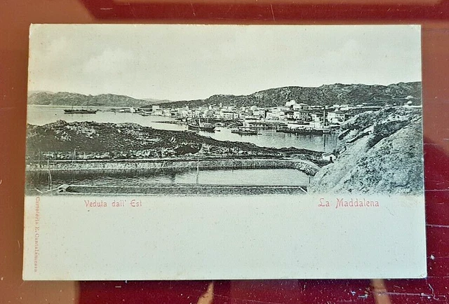cartolina la maddalena sassari veduta dall'estt formato piccolo '900