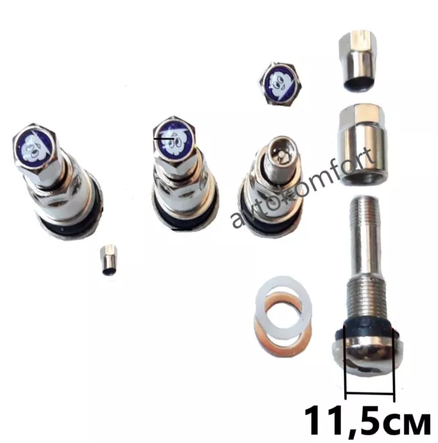 Valve de pneu en métal d'acier inoxydable de chrome avec des écrous de...
