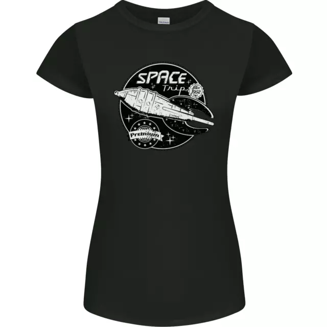 Space Trip Rocket Ship Astronaut Womens Petite Cut T-Shirt