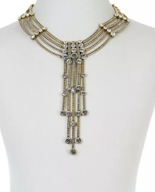 Heidi Daus AN AFFAIR TO REMEMBER Crystal Multi-Row Tassel  Waterfall Necklace
