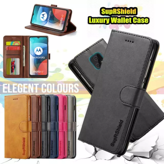 For Motorola Moto G14 E13 E7 Power G50 G30 Case Wallet Leather Flip Magnet Cover