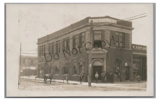 RPPC Bank Telephone Building CLINTON OK Oklahoma Vintage Real Photo Postcard
