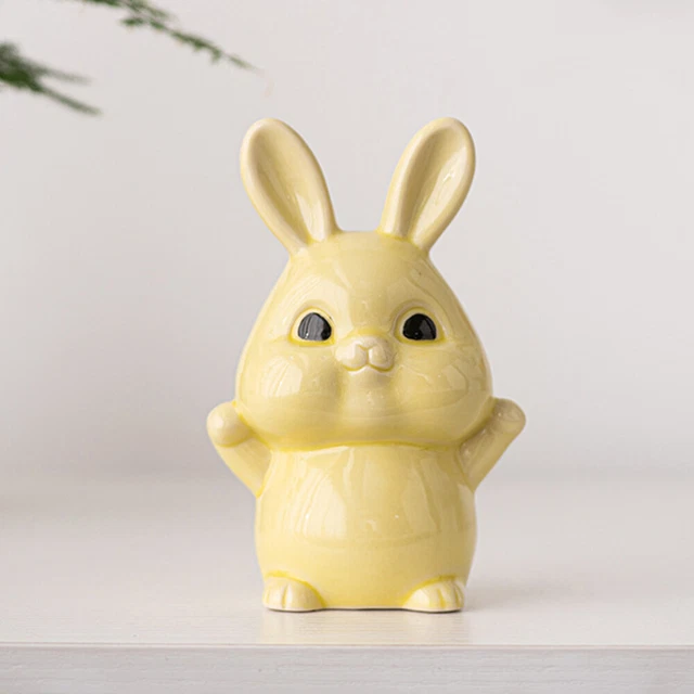 Ornement De Lapin Dessin Animé Pâques Céramique Statue Artisanat
