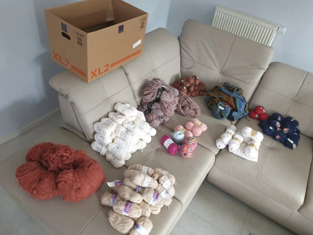 Wolle Konvolut, Handarbeit,mehrfarbig,XXL Paket