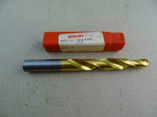 Melcut Tools  Hsco Cobalt Tin Step Drill Bit  .348" x .500", Tool no. .3612x.500