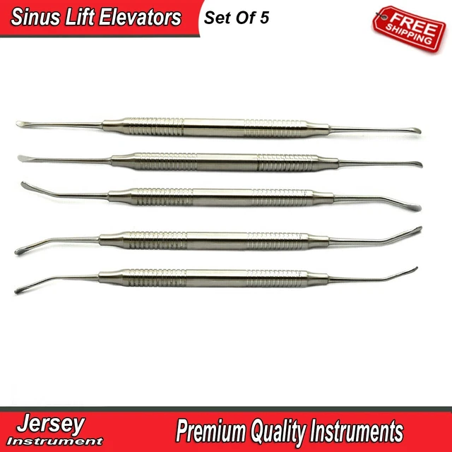5 PCS Surgical Sinus Lift Elevators Oral Impant Hollow Handle Dental Instruments