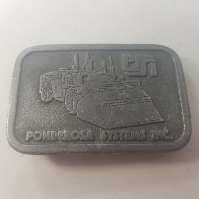 Ponderosa Systems PSSI Loader Tractor Scraper Pewter Belt Buckle  Construction