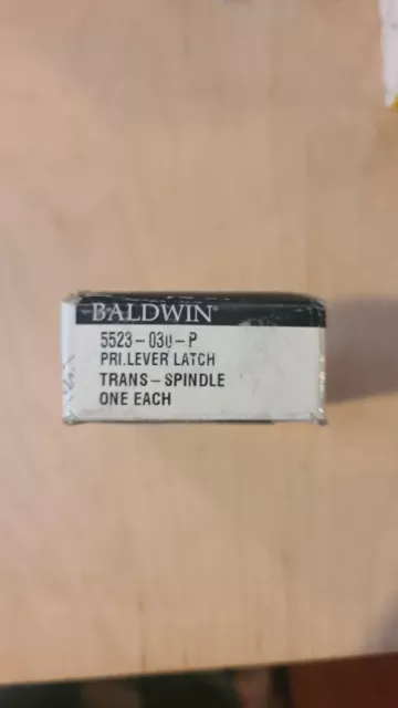 Baldwin Estate Privacy Lever Latch Polished Brass 5523.030.P for 2-3/4" Backset