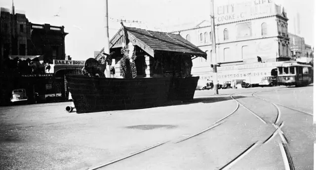 Tram Shelter Decorated for Centenary Ballarat Victoria 1938 OLD PHOTO