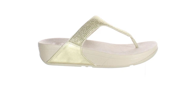 FitFlop Womens Lulu Gold T-Strap Sandals Size 8 (7463470)