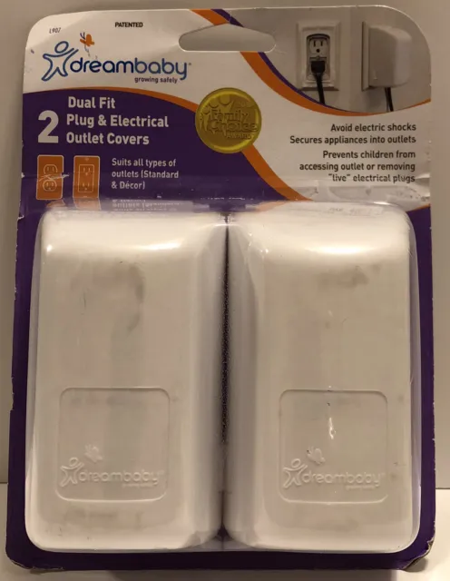 Dreambaby Dual Fit Plug/ Electrical 2-Piece Outlet Cover 2 Pack