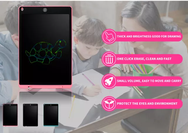 LCD Multicolour Screen Smart Writing Board Electronic Drawing Tablet Unisex Kids 2