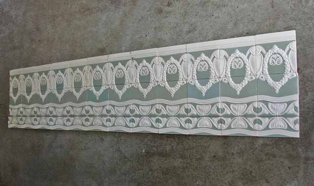 German Art Nouveau Majolica Tile Set Villeroy & Boch