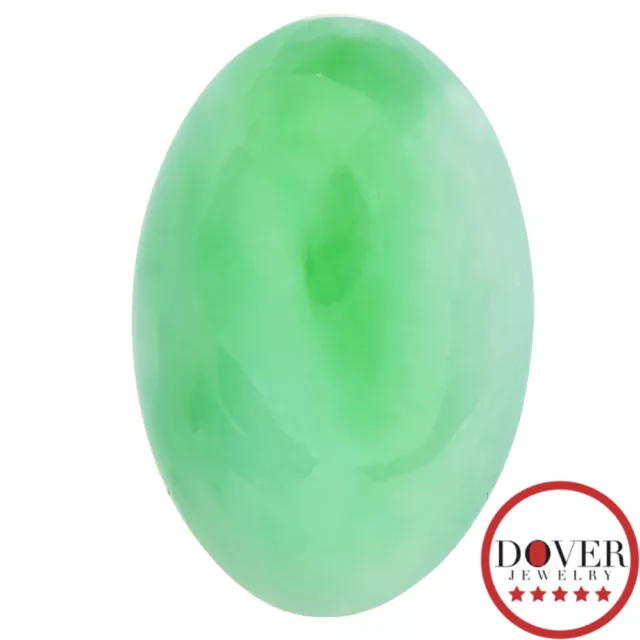 GIT 10.89ct Natural Type -A Fei Cui Jade Oval Cabochon Cut Loose Stone NR