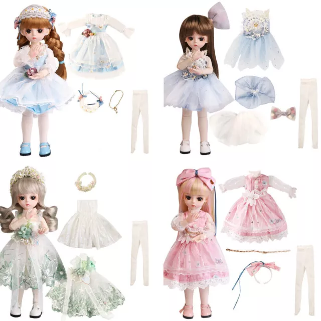 Dolls Accessories Clothes Set For 1/6 SD BJD 12" Girl Doll Full Set Clothes DIY