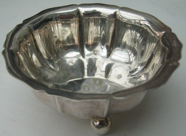 Sheffield 1915 Ciotola di zucchero argento sterling con piedi panino 30,12 gm