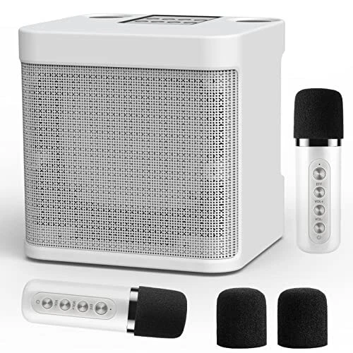 Wireless Karaoke Machine with 2 Microphones - Multifunctional Portable Mini