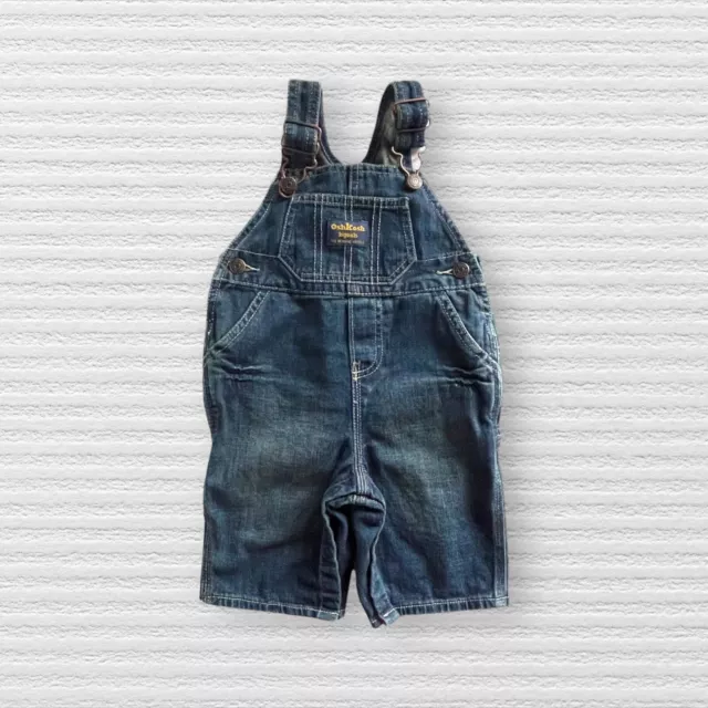 Vintage OshKosh B'Gosh Vestbak Baby Boy Girl Carpenter Overalls Blue Denim Sz 9M