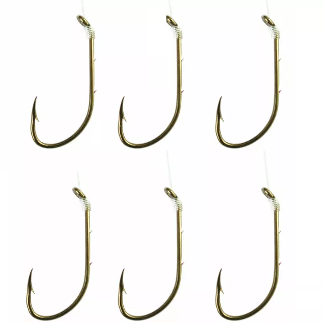 Eagle Claw Snelled Baitholder Hooks 6-Pack - 6 - Bronze