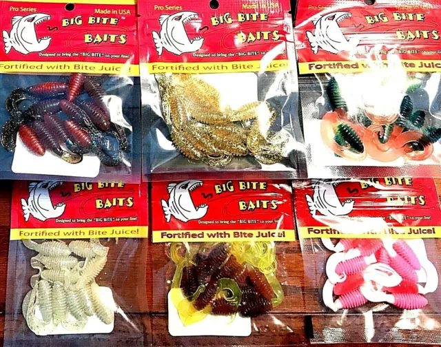 PRO SERIES BIG Bite Baits 2 Ring Triple Tip Grub Choice of Color (One  Package) $4.21 - PicClick