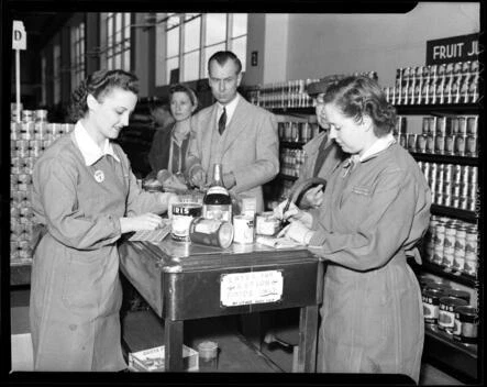 Food Rationing Line GROCERY STORE SHOWING A Food Ration Line During World War Two 194 - Old ...