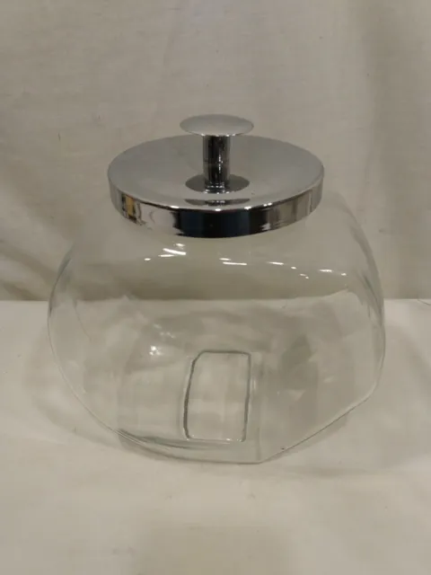 Glass penny candy Cookie TILT JAR 1 Gallon ANCHOR HOCKING CANISTER w/ Metal Lid
