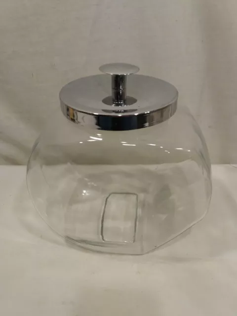 Glass penny candy Cookie TILT JAR 1 Gallon ANCHOR HOCKING CANISTER w/ Metal Lid
