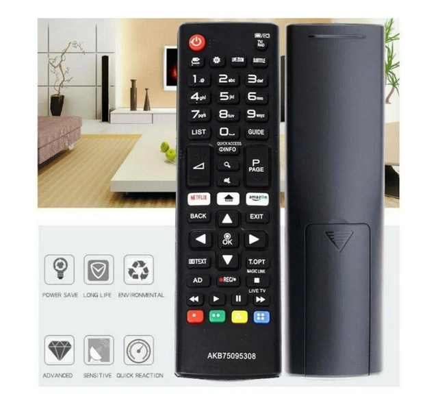 Telecomando Sostitutivo LG AKB75095308 Per Smart TV LED 3D Con Tasto Netflix - Nero