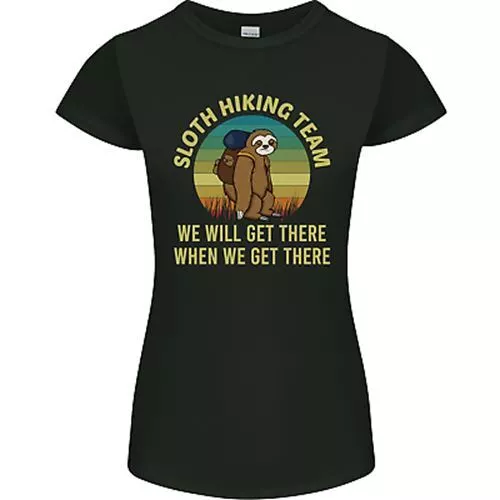 Sloth Hiking Team Funny Trekking Walking Womens Petite Cut T-Shirt