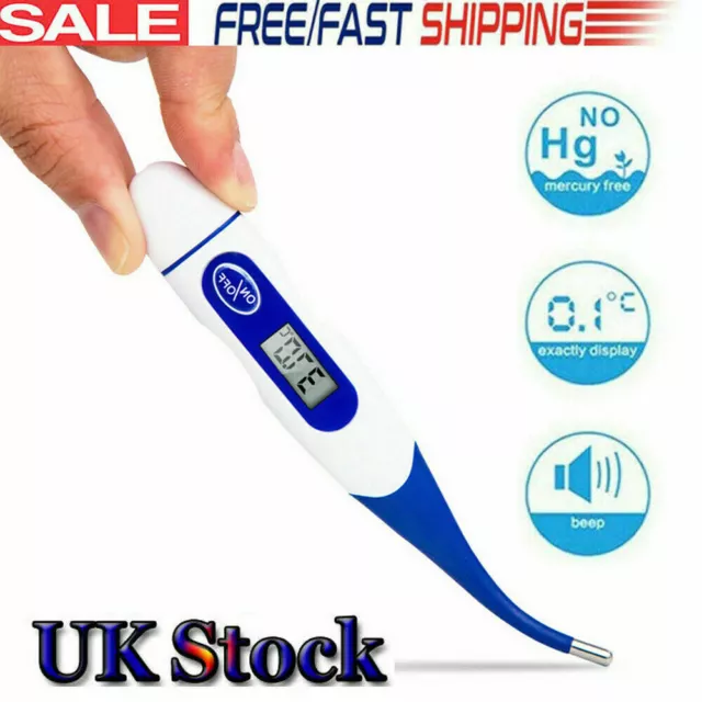 Digital Thermometer FLEXI Medical Beeper Fever Alarm LCD Baby Child Adult Health