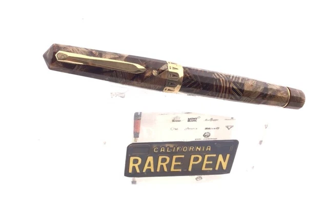 Vintage WAHL EVERSHARP Doric GS Brown SHELL Fountain Pen 14K Med nib Minty