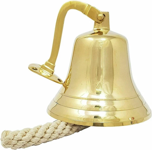 Brass Vintage 6" Ship Door Bell School, Dinner,Reception,Home Decor Wall Hanging