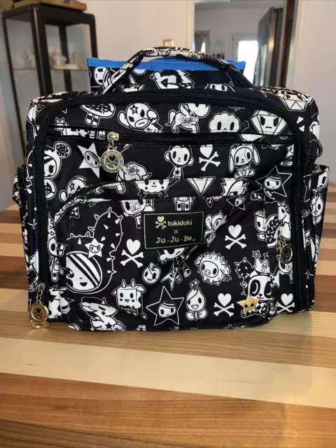 RARE BlK & WHT JU JU BE KINGS COURT Tokidoki Diaper/Duffle/Tote LGE Unisex Bag