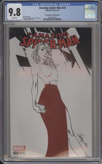 Amazing Spider-Man #23- Cgc 9.8- Campbll Comicxposure B&W&Red Variant-3859349020