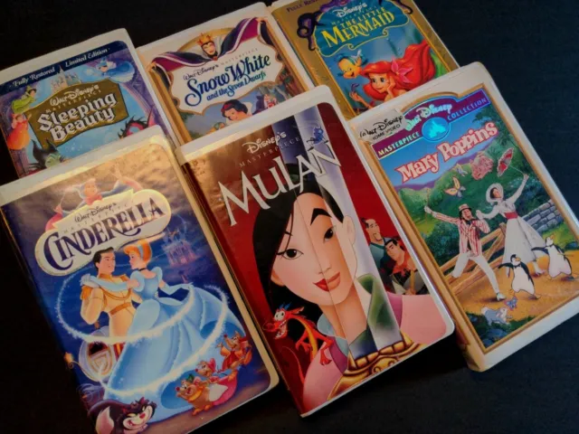Disney VHS, Princess Collection, Mary Poppins, Cinderella, Snow White